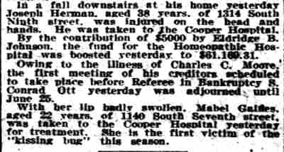Philadelphia Inquirer, June 12, 1913 — Joseph Herman, 1314 South 9th Street
