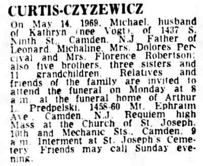 Camden Courier-Post, May 17, 1969 — Michael Curtis, 1437 South 9th Street