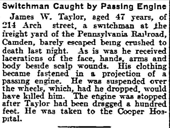 216 Arch Street - James Taylor and Family - Philadelphia Inquirer February 18, 1938