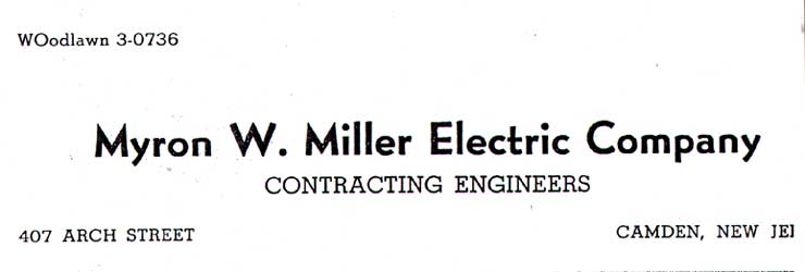 407 Arch Street - Myron W. Miller Electric Company - Veterans Boxing Association Ring No. 6 - 1959 and 1961 Banquet Program Ads