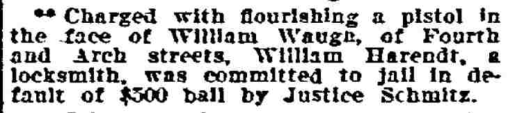 331 Arch Street - William F. DeHarendt - locksmith - Philadelphia Inquirer August 22, 1906