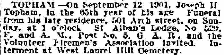 501 Arch Street - Joseph Topham - Philadelphia Inquirer September 14, 1901