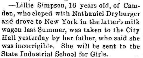 307 Atlantic Avenue, George Simpson and family, Trenton Evening Times, January 11, 1888