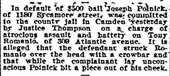 309 Atlantic Avenue, Tony Romanio, Philadelphia Inquirer, August 4, 1906