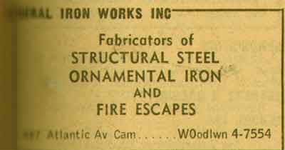 General Iron Works Inc., 407-421 Atlantic Avenue, second ad, 1955 New Jersey Bell Telephone Yellow Pages