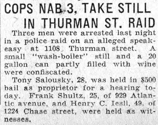 Cops Nab 3, Take Still in Thurman St. Raid, Camden Courier-Post, June 11, 1932