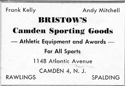 1148 Atlantic Avenue, Bristow's Sporting Goods, Camden Catholic High School Football Program, September 23, 1950