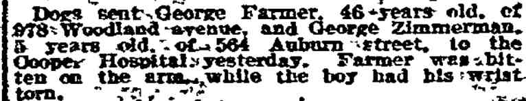George Farmer, 978 Woodland Avenue, Philadelphia Inquirer, April 9, 1912