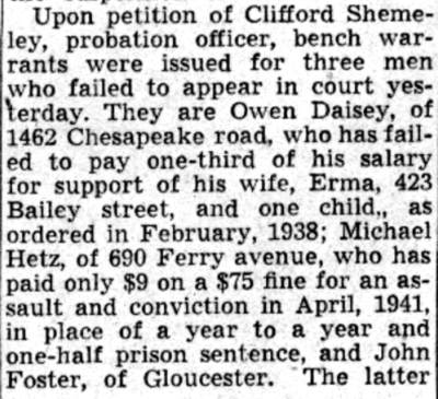 423 Bailey Street: Erma Daisey — CCR July 24, 1941