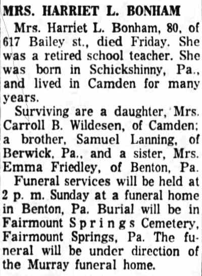 617 Bailey Street: Carroll E. Bonham Wildeson — CCR March 26, 1960