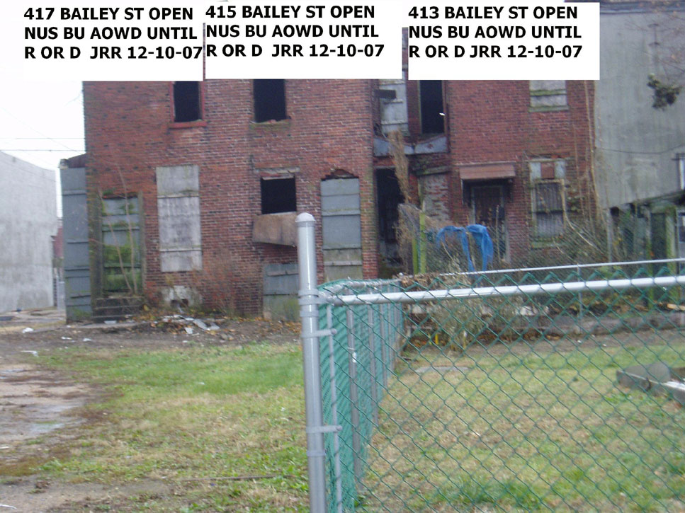413, 415 and 417 Bailey Street — December 10, 2007