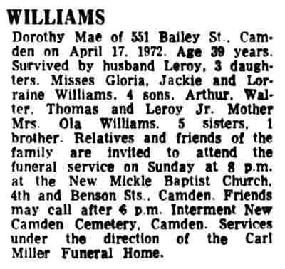 551 Bailey Street: Leroy Williams family — CCR April 19, 1972