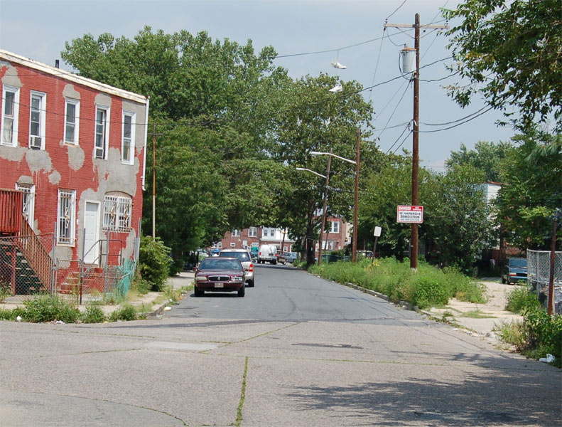 Looking north on Bank Street from South 26th Street and Bank Street, July 31, 2006