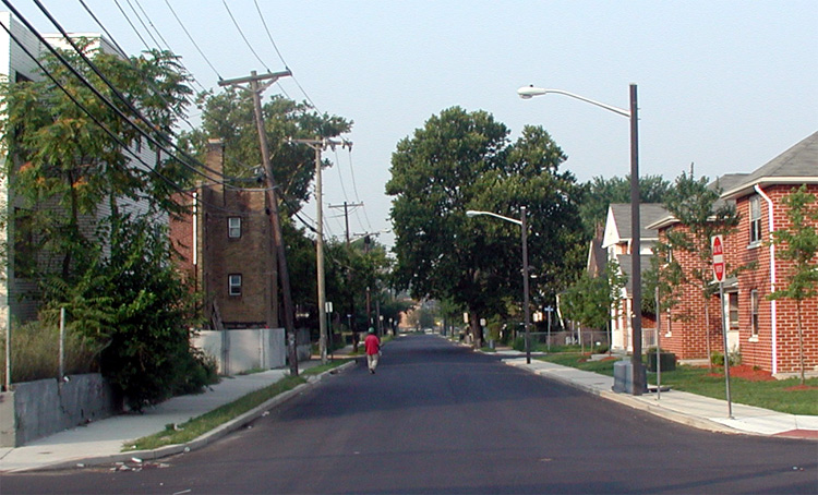 Looking south on Bank Street from Morse Street, July 2004