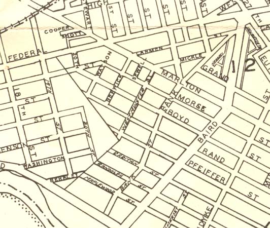 Map of Marlton Avenue between Federal Street and Baird Boulevard, 1946