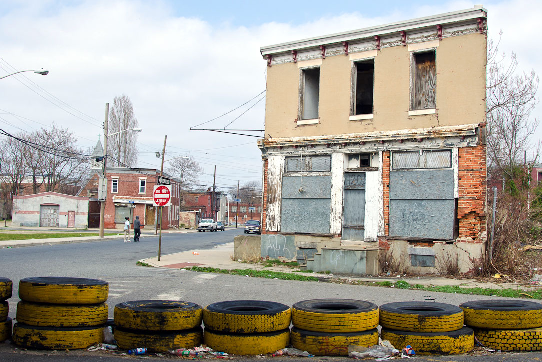Looking northwest down Louis Street, 1201 Bannard Alley at northeast corner, March 15, 2012