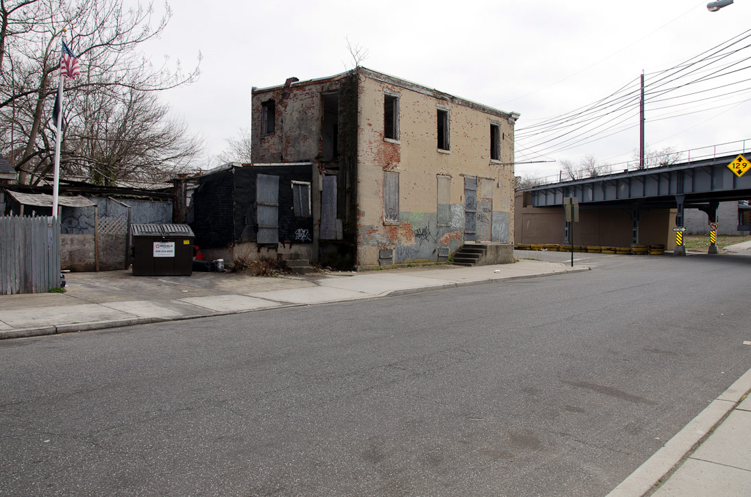 Looking southeast down Louis Street, 1201 Bannard Alley at northeast corner