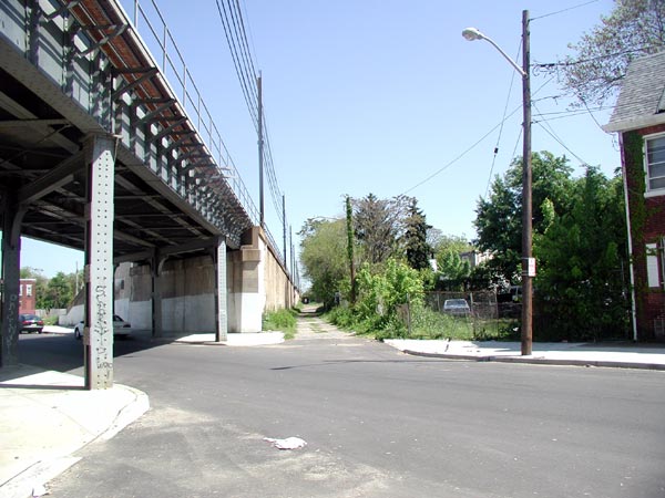 Bannard Alley looking southeast from Rose Street, May 2004