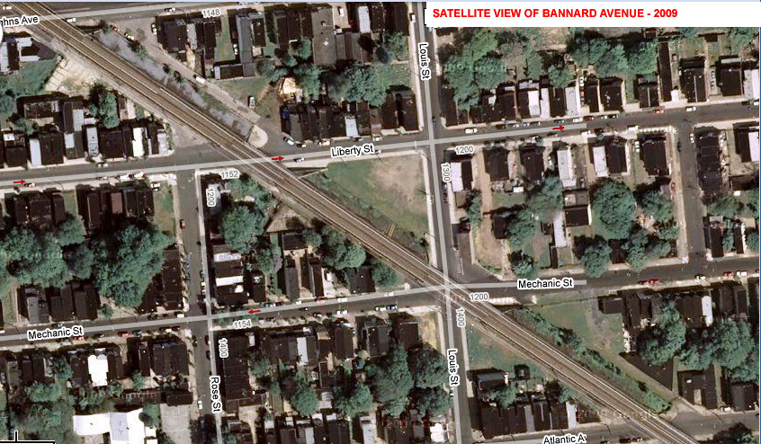 Bannard Alley, 2009 satellite photo