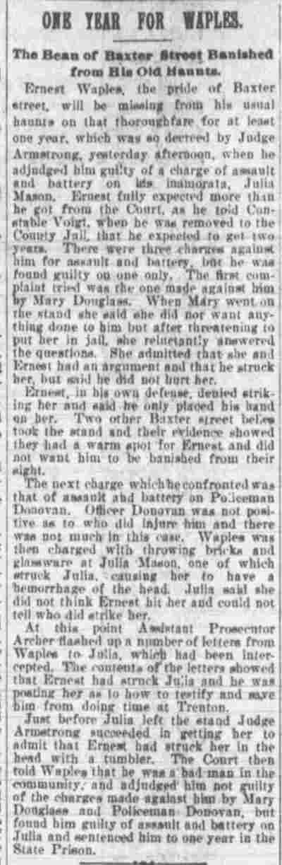 Camden Post-Telegram, February 10, 1900 — Baxter Street