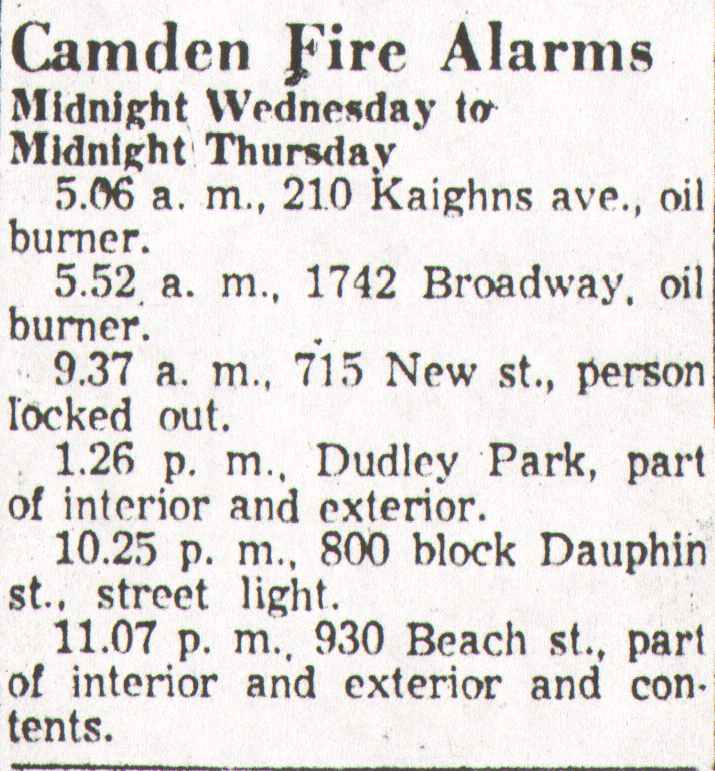 930 Beach Street, damaged by fire December 12, 1957