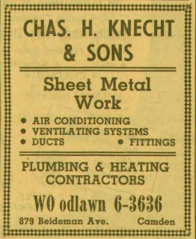 Charles H. Knect & Sons, 879 Beideman Avenue — 1955 New Jersey Bell Yellow Pages