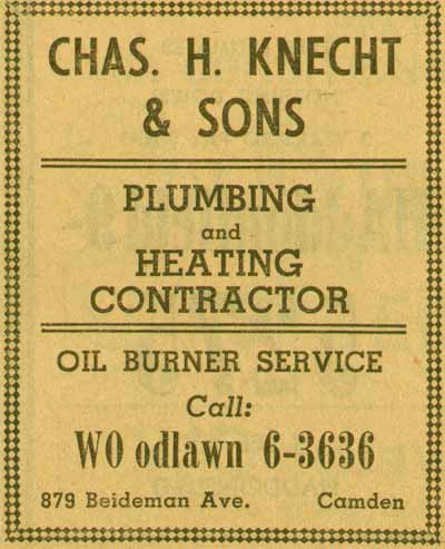 Charles H. Knect & Sons, 879 Beideman Avenue — 1955 New Jersey Bell Yellow Pages