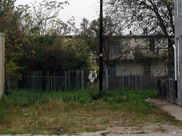 Bella Place looking north from Spruce Street, October 2004