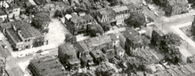 300 Block of Benson Street, aerial view, July 7, 1965