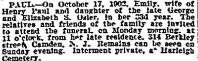 314 Berkley Street — Philadelphia Inquirer, October 20, 1902