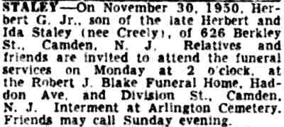 626 Berkley Street — Camden Courier-Post, December 2, 1950