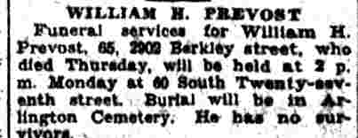 2902 Berkley Street — William H. Prevost — Camden Courier-Post, February 8, 1935