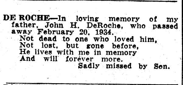 2932 Berkley Street — John H. DeRoche & Family — Camden Courier-Post, February 19, 1938