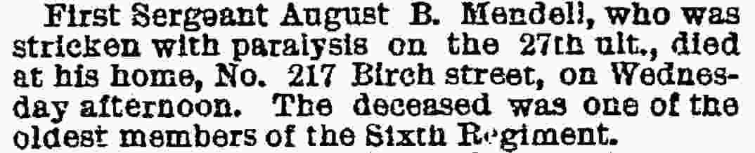 Augustus F. Mendell, 217 Birch Street, 1887