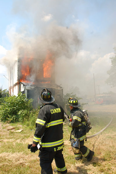 First arriving units find a heavily involved dwelling fire at 528 Borton Street, June 1, 2008