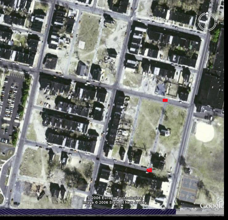 Satellite image of Ray Street area, 2006 — Borton Street area highlighted