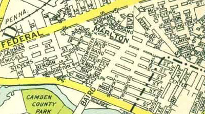 1940s map of Camden showing Boyd Street area