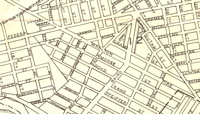 1946 map of Camden showing Boyd Street area