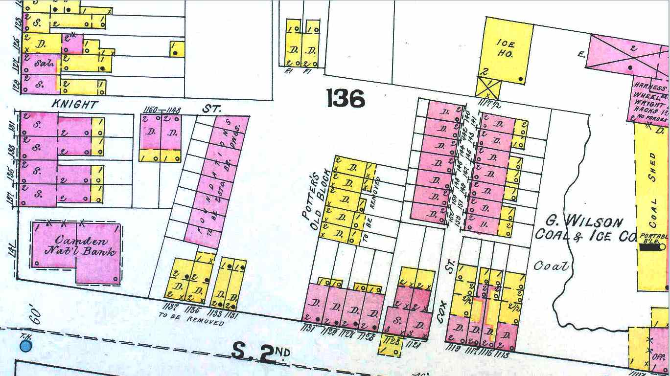 Boyer Street on the 1891 Sanborn Fire Insurance Map