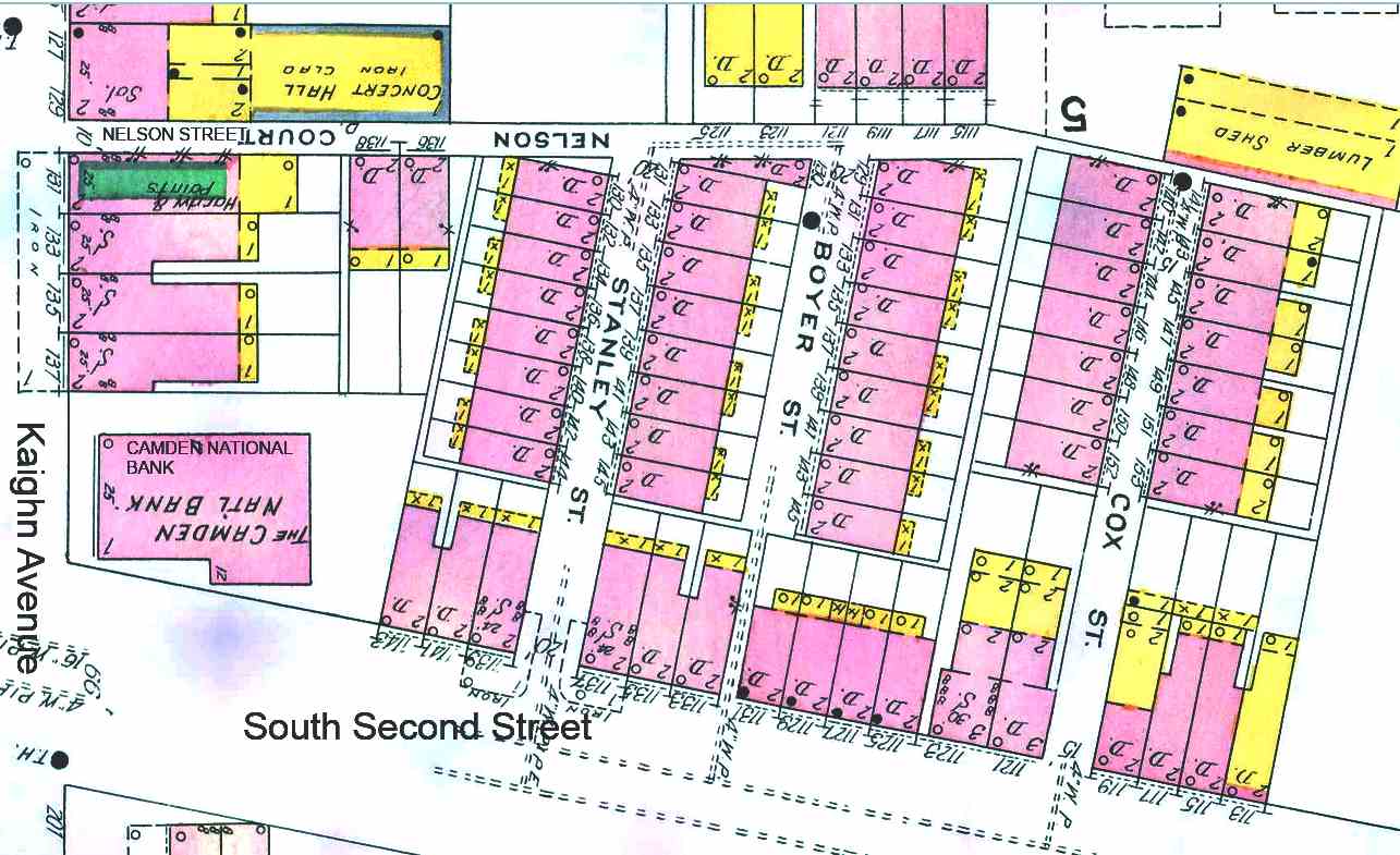 Boyer Street on the 1906 Sanborn Fire Insurance Map