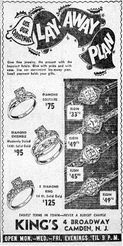 King's Jewelers, 4 Broadway, advertisement October 27, 1955