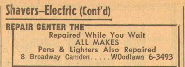 The Repair Center, 6 Broadway, 1956 Yellow Pages
