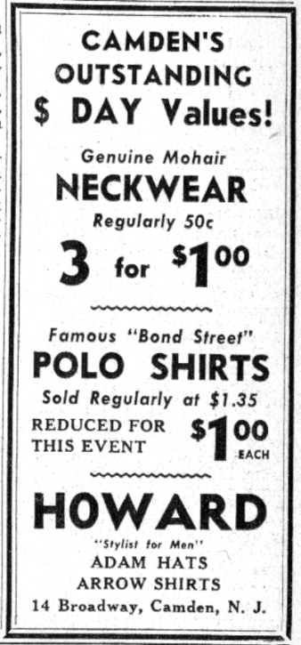 Howard Stylist for Men, 14 Broadway, advertisement July 25, 1941