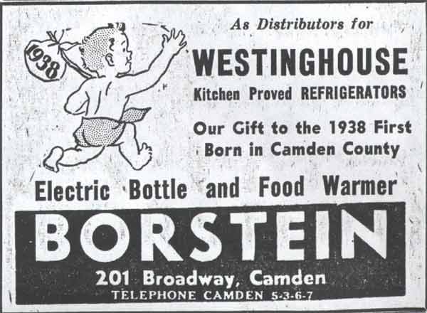 Borstein Electric Advertisement, Camden Courier-Post - January 1, 1938