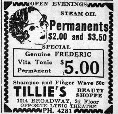 Tillie’s Beauty Shoppe - Camden Courier-Post, June 16, 1933