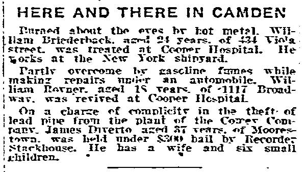 Here and There in Camden — Philadelphia Inquirer, March 23, 1918