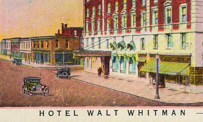 Walt Whitman Hotel, Broadway and Cooper Street, circa 1940