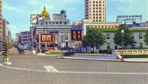 Broadway at the Bridge Plaza, early 1950s