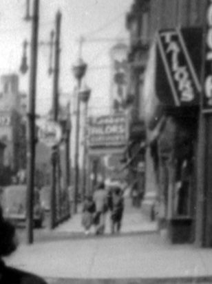 Looking North on Broadway from the SE corner of Broadway & Newton Avenue, 1940s — 932–934 Broadway: Heine's Inc. Furniture; 936 Broadway: London Tailors; 1000 Broadway: Bradley's Clothes Inc.