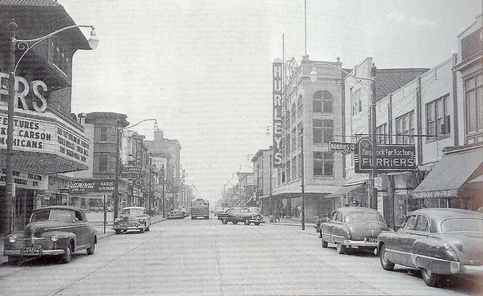 Broadway looking south at the intersection of Pine Street, September 18, 1951